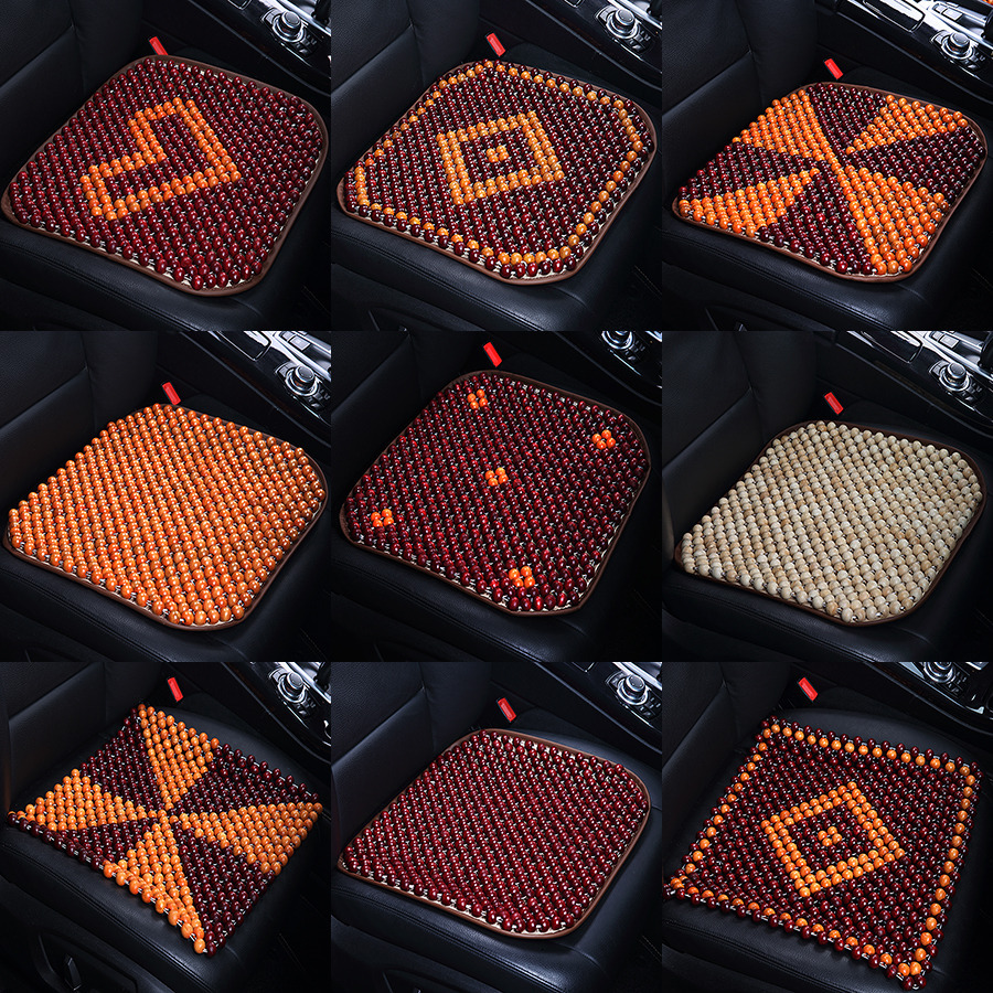 夏季木珠汽車用品 汽車座墊座套木珠方墊 汽車木珠墊字家小車多用