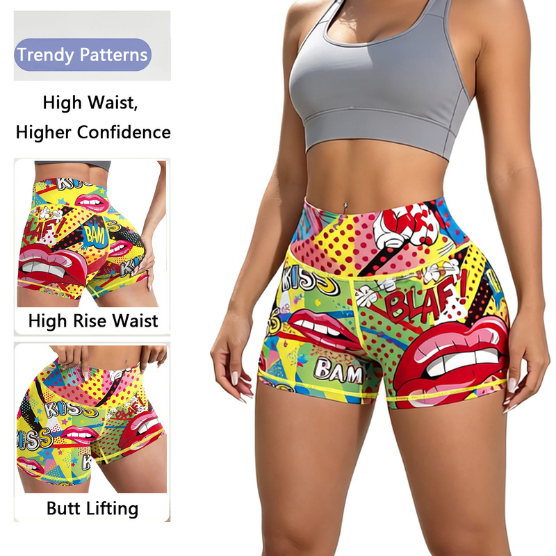 Cross-Border Exclusive Supply of Women's Anti-Exposure Four-Way Stretch Sports Running and Cycling Shorts, Outdoor Fitness Yoga Shorts in Stock
