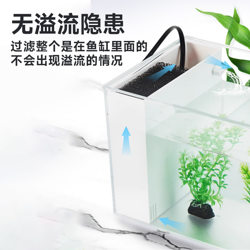 Acuario Ecológico de Escritorio con Filtro Externo e Iluminación para Sala de Estar image 2