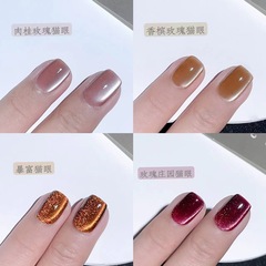 美拉德4色貓眼甲油膠套小套2024網紅爆閃光療膠晶石貓眼美甲專用