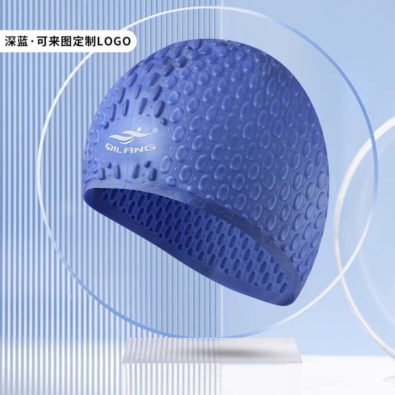 Sombrero de baño personalizado profesional unisex adulto silicona gran protector de orejas impermeable sombrero de baño fábrica de fuente