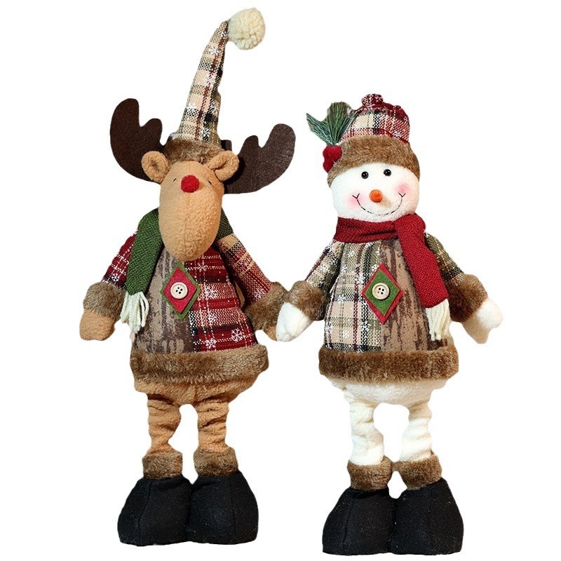 工場直売クリスマス伸縮公仔クリスマス雪花格老人雪だるまヘラジカホテルデパート配置置物|undefined