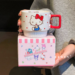 三丽鸥HelloKitty陶瓷马克杯女生高颜值情侣咖啡水杯家用生日礼物