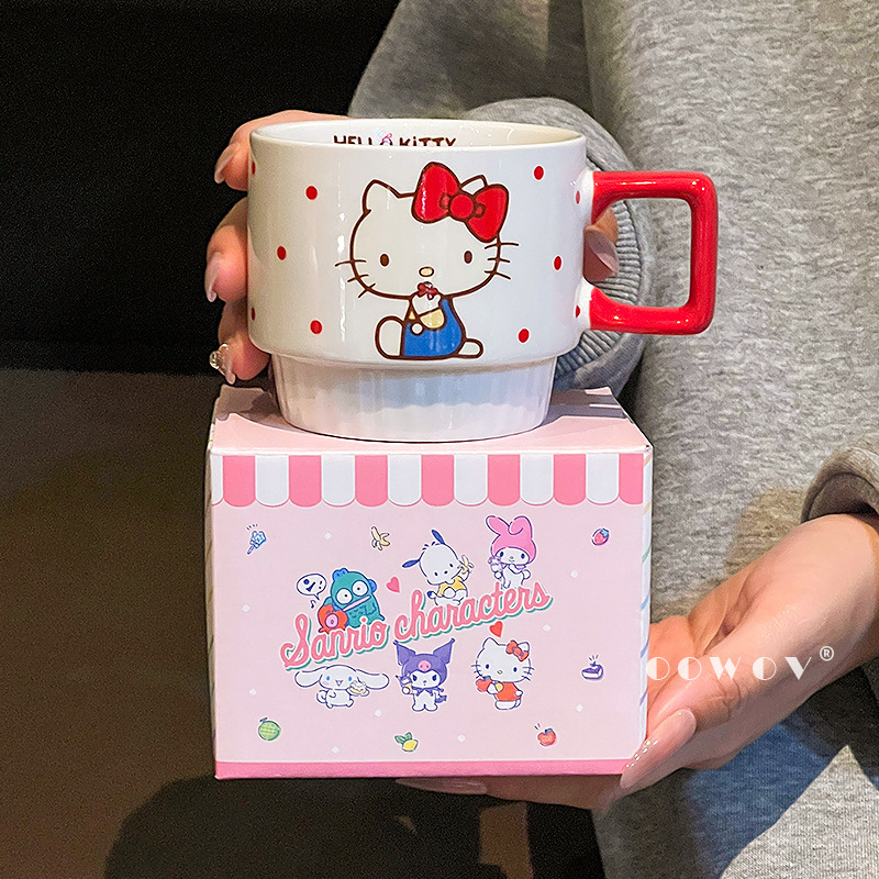 三丽鸥HelloKitty陶瓷马克杯女生高颜值情侣咖啡水杯家用生日礼物|undefined