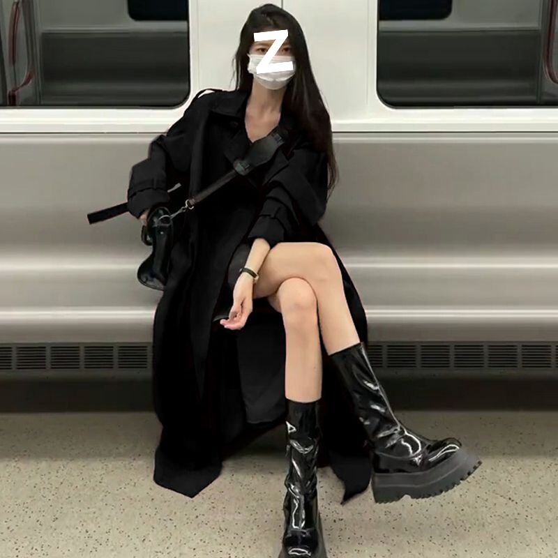 风衣外套女2025新款春秋季英伦风中长款小个子今年流行卡其色大衣|undefined