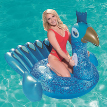 特价处理孔雀坐骑游泳圈大人女大号男浮岛浮排成人泳圈水上浮床