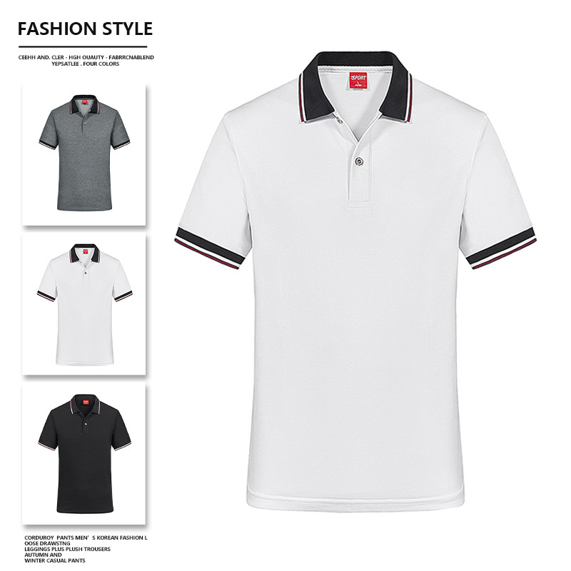 Papa de verano polo para hombre de manga corta nuevo color sólido de mediana edad con tapa de camiseta casuales de algodón