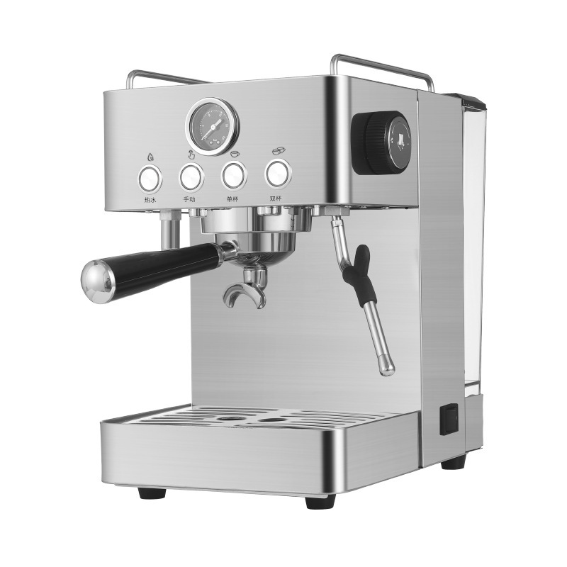 Customized Retro Italian Semi-Automatic Coffee Machine for Home and Business Use Multi-Functional Coffee Machine Stainless Steel Silver Coffee Machine