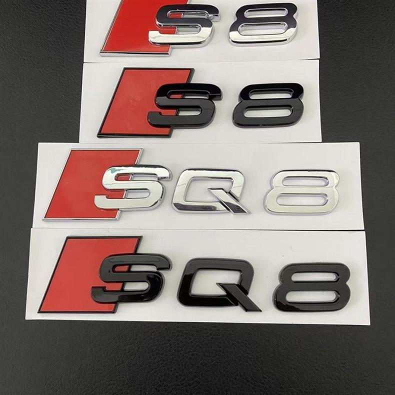 Audi S8 SQ8 body side emblem sticker, ABS black finish, decorative sticker, black modified lettering