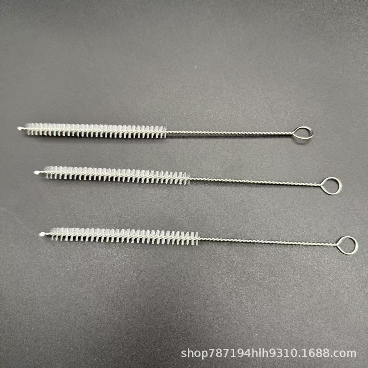 Cepillo de limpieza de mango largo de 170*80*7, cepillo para tuberías de acero inoxidable 304, cepillo para tuberías de agua de cafetera pequeña, cepillo para pajitas