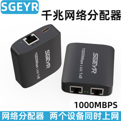 ネットワーク1対2ネットワークスプリッター、1入力2出力、同時インターネットアクセス、1対2ルーター、2ポートRJ45スイッチ