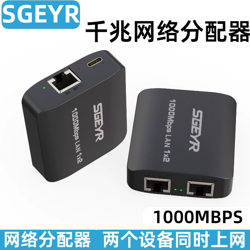 Сетевой разветвитель 1 вход на 2 выхода, одновременный доступ в интернет, роутер 1 на 2, 2-портовый коммутатор RJ45