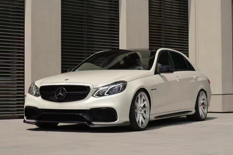 Suitable for Mercedes-Benz E-Class W212 Modification to E63 Front and Rear Bumpers, Carbon Fiber Front Lip, Side Skirts, Rear Lip, Rear Wing, and Hood