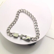 不锈钢钛钢古巴男手链四面磨不掉色切面新款简约镇店之宝