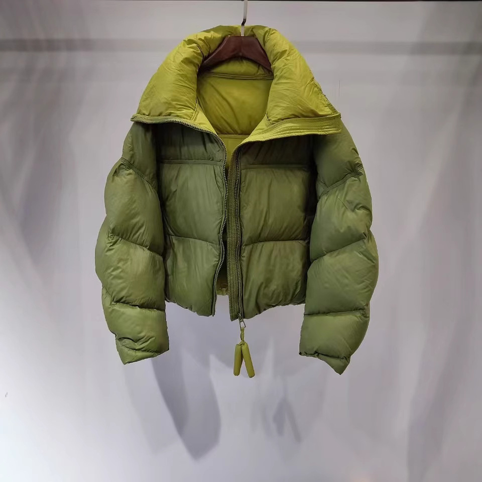 (2개) 퍼프 칼라 짧은 여자의 2024 겨울 대비 빛 럭셔리 두꺼운 빵 재킷 다운 재킷
