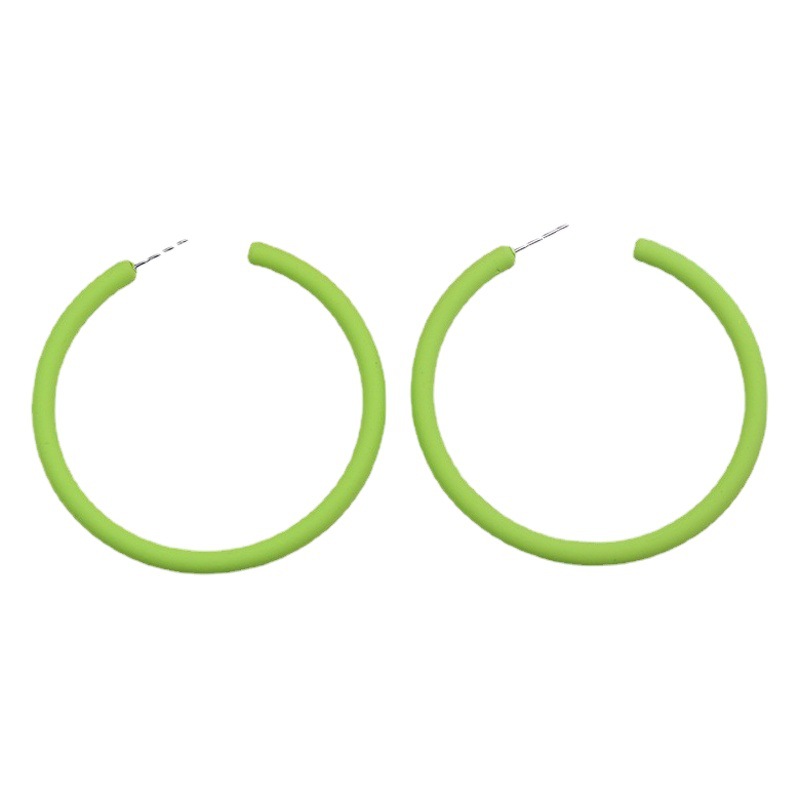 Rose Story Same Style Large C Circle Earrings Acrylic Earrings Exaggerated Ear Jewelry Women's Fashion Personalized Earrings