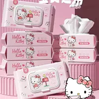 Серия Sanrio Детские салфетки для рук и рта Чистая вода 80 неароматных влажных бумажных полотенец