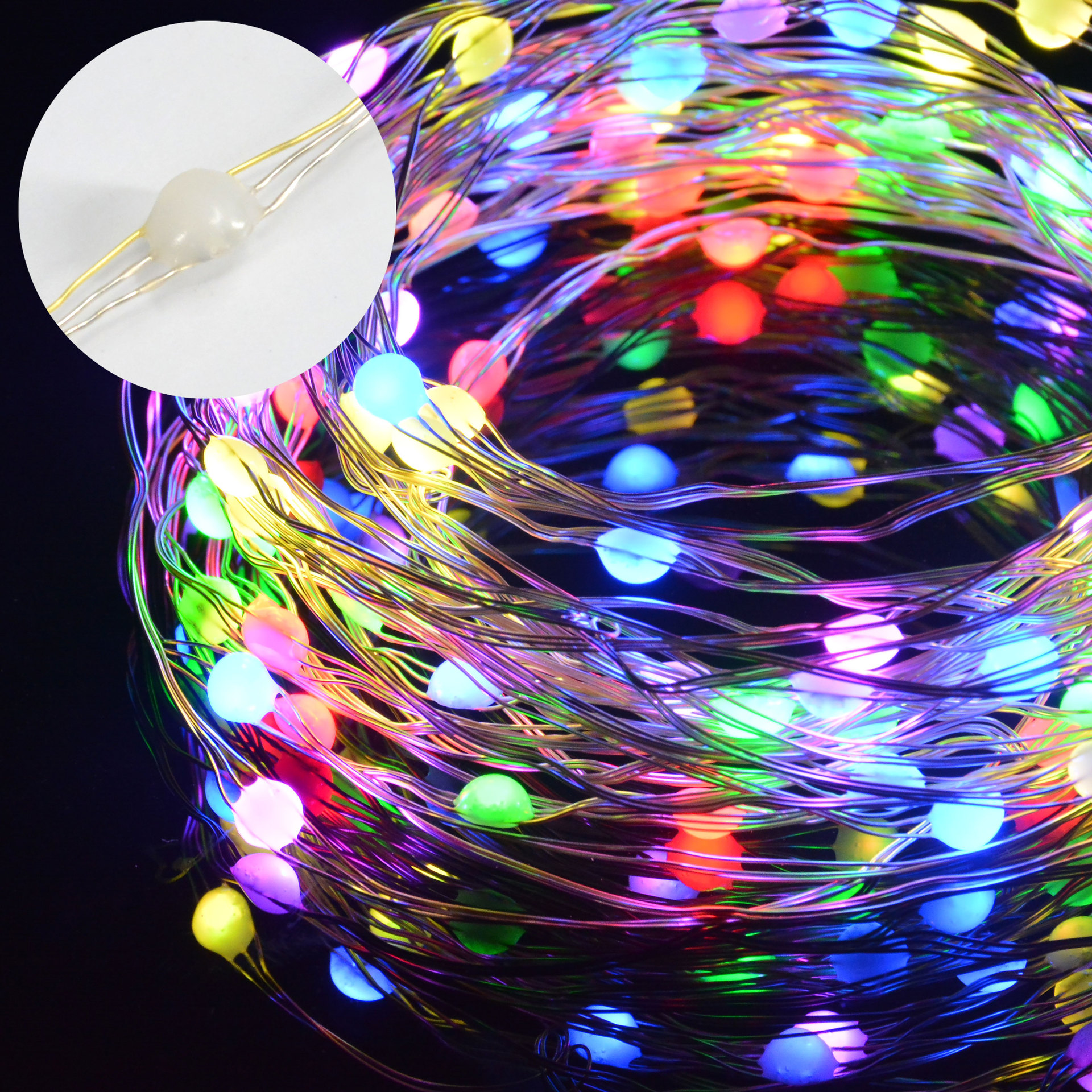 USB铜线灯串 LED灯串多模式变换彩灯 新年圣诞节日装饰灯串