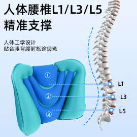 按压式充气腰垫坐飞机旅行腰枕护腰靠垫腰托高铁便携飞机可充气