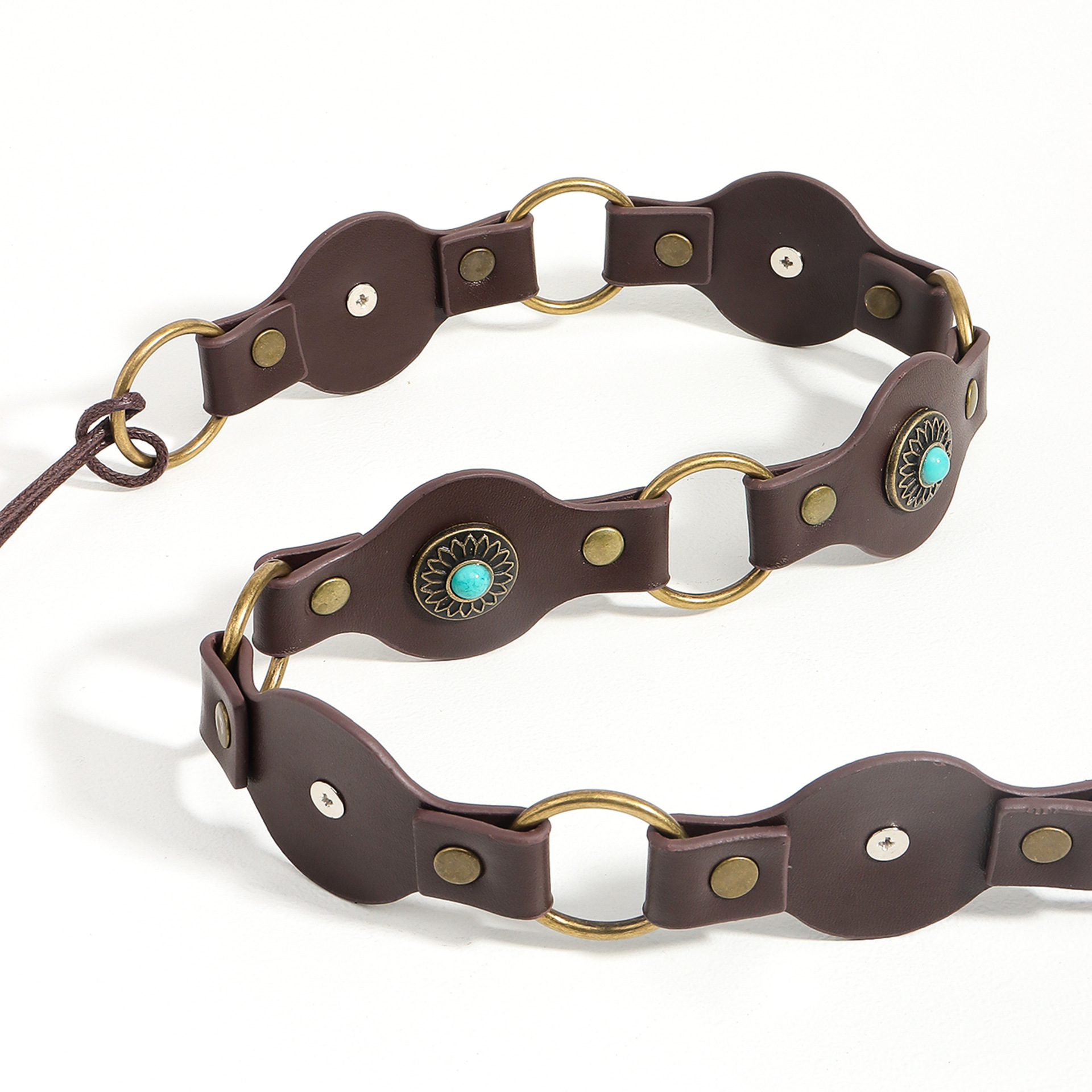108g Weight Belt Classification 1 Piece Quantity Travel, Daily Occasion Pu Leather, Alloy Material Solid Color Pattern Women's Gender Plating Design Retro, Ethnic Style, Bohemian Style Retro Ethnic Style Bohemian Solid Color Pu Leather Alloy Plating Women's Leather Belts 6