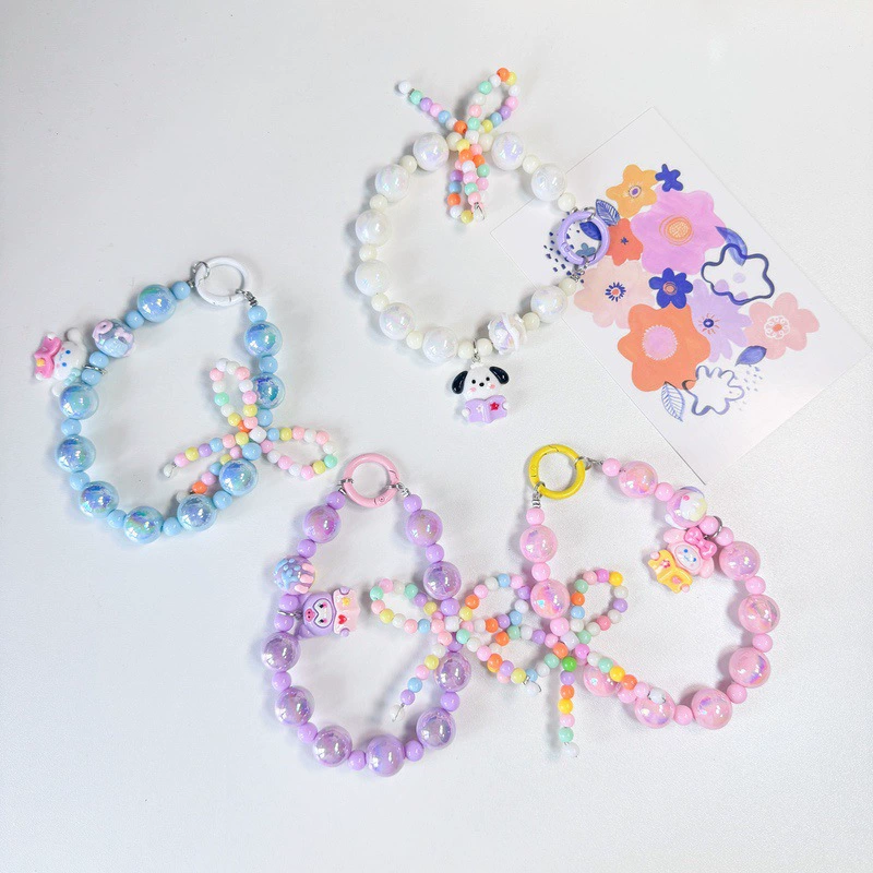 Rainbow cute pendant with bow handmade, teaching doll, phone case, accessory
