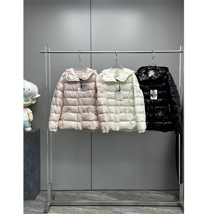 M Brand New Small Waist Hooded Waist-Cinching down Jacket Short Soft Elegant Age-Reducing Pink Warm Coat Trendy Brand