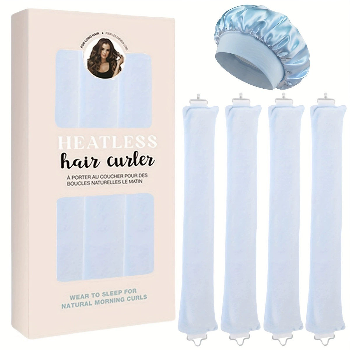 3-hook velvet hair curlers, big-wave sleep rollers set, multi-piece plush curling rods