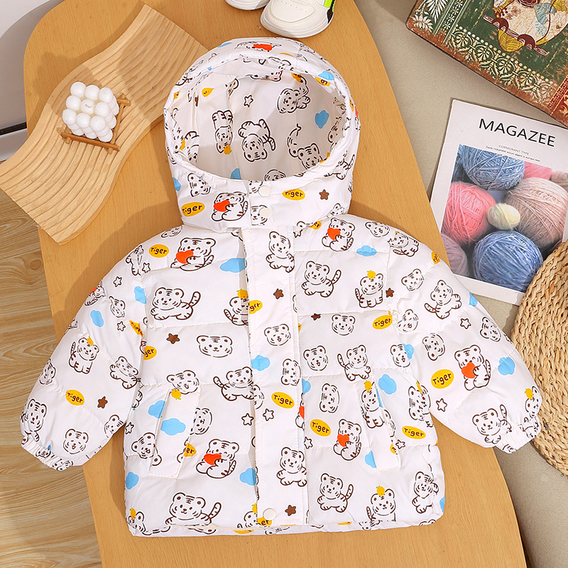Chaqueta de algodón de plumón para niños de Amazon más chaqueta de invierno de terciopelo para niños 2022 nueva chaqueta de algodón para bebés y niños