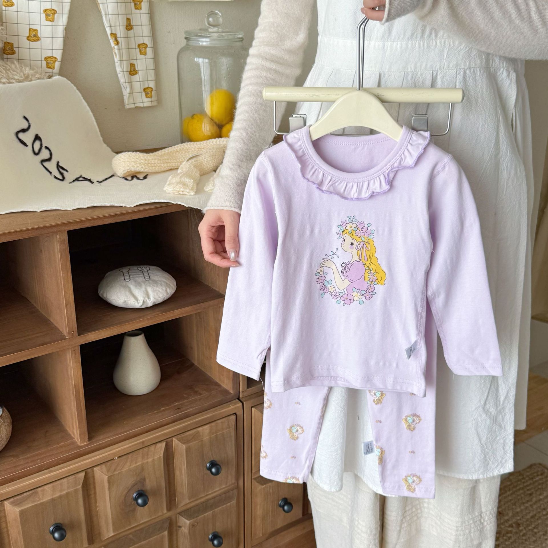 [personalizada] pijamas infantiles niñas primavera y otoño manga larga set de dibujos animados para mujeres bebés chaqueta de otoño pantalones de otoño ropa para el hogar