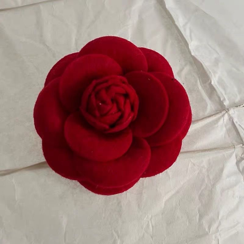 7.5cm-felt camellia [wine red]