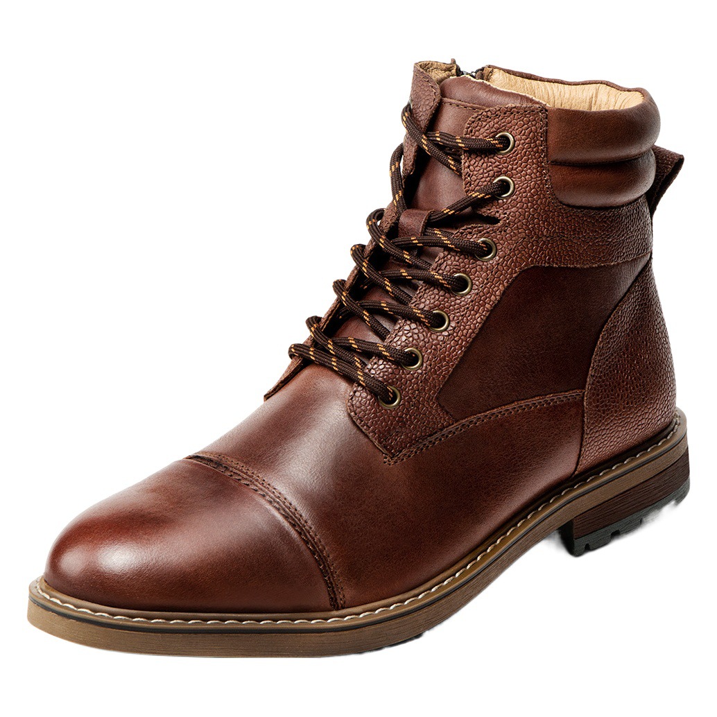 Amazon's New Cowhide Leather Boots, Genuine Leather Men's Shoes, Autumn and Winter British Leather Boots, Retro Martin Boots, European and American Foreign Trade Men's Boots