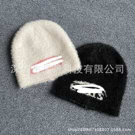 日系复古百搭遮脸兔毛水桶帽子女韩版秋冬保暖渔夫盆帽毛线帽