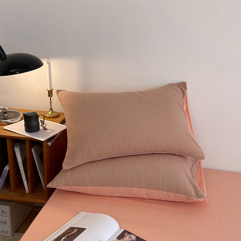 Un par de fundas de almohada de algodón de tela gruesa vieja, dormitorio de estudiantes en casa, fundas de almohada de algodón, fundas de forro lavables