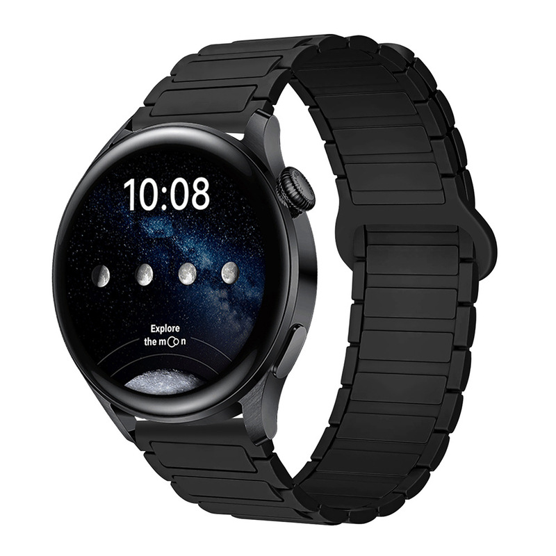 适用三星华为表带GT3/4/5荣耀watch4567二代三珠硅胶磁吸手表带|undefined