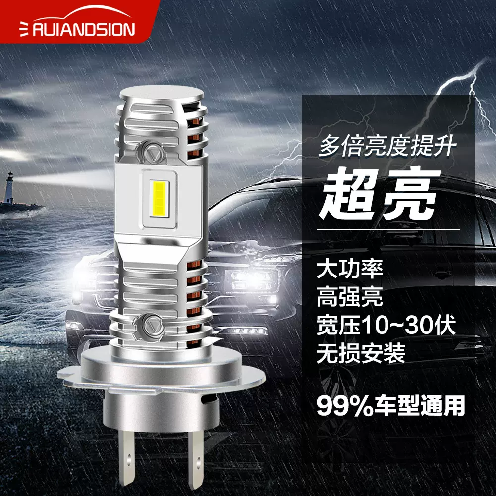 跨境专供H7LED大灯汽车超亮前照近光灯10-30V白色CSP光源