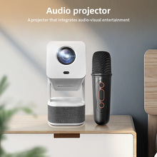 可唱歌投影仪 双人无线麦克风 高清1080P 家用KTV 露营电影院一体