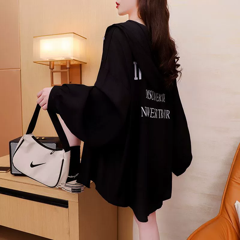 [Полиэфирное волокно] солнцезащитный крем с капюшоном для женщин летом тонкий большой размер с длинными рукавами