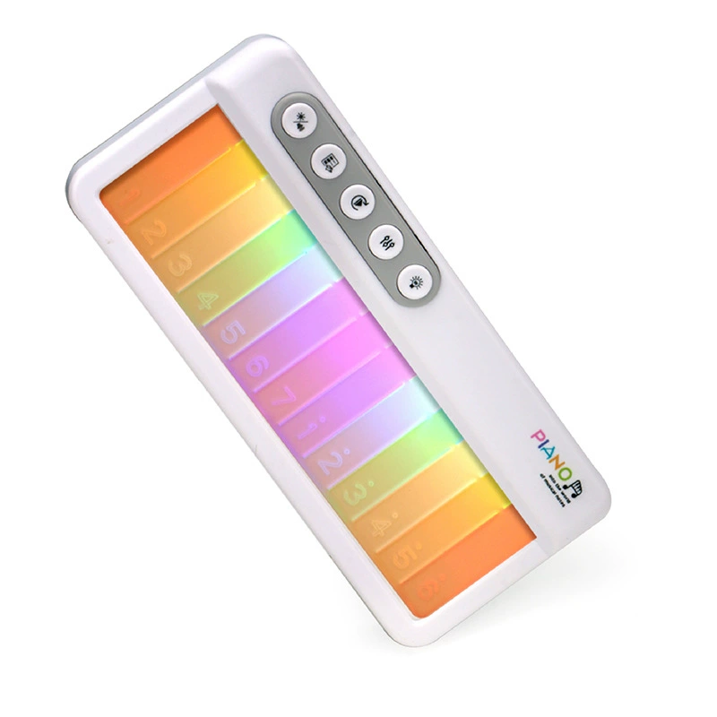Карманный синтезатор «Rainbow Piano», сенсорные клавиши с мягкой RGB-подсветкой, портативный детский клавишный инструмент