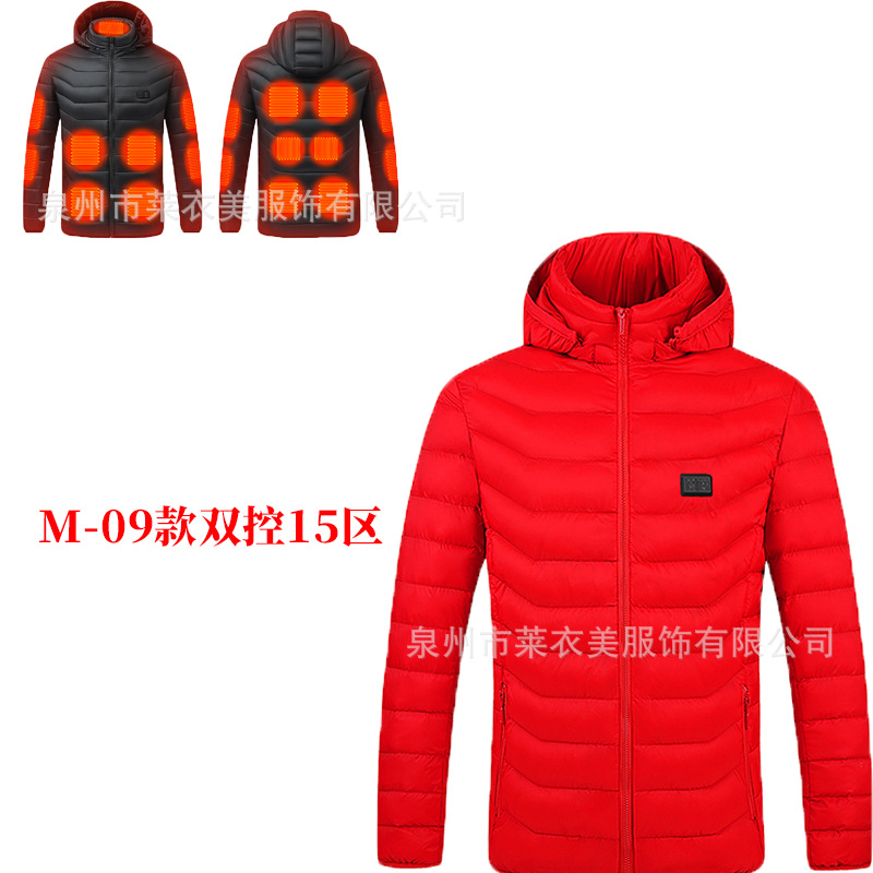 Serie completa de ropa de algodón transfronteriza inteligente ropa de calor de invierno ropa de algodón encapuchado calentamiento de fábrica venta directa