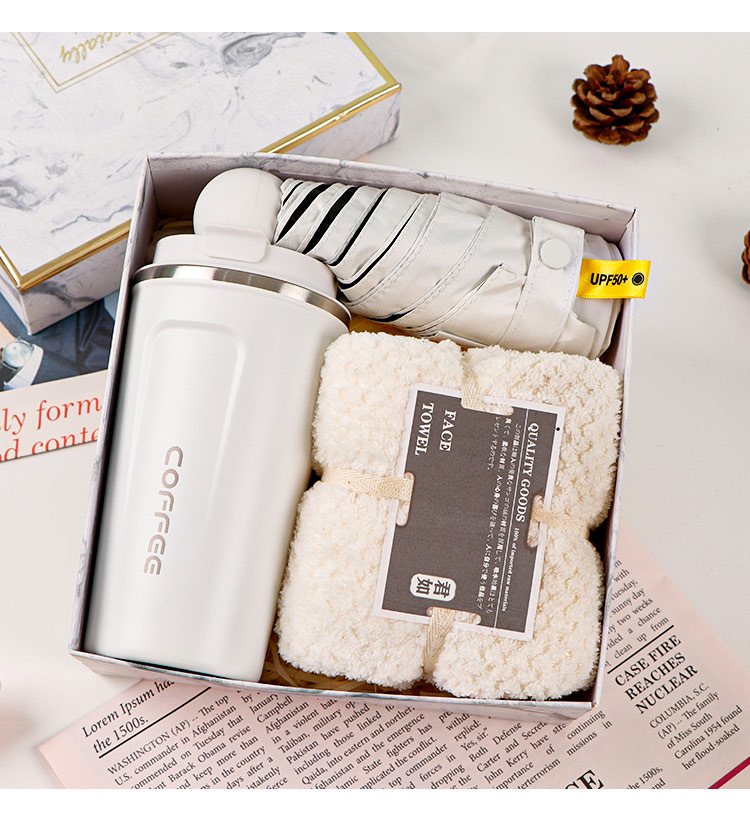 화이트 [커피컵 304+화이트 사각타월+우산