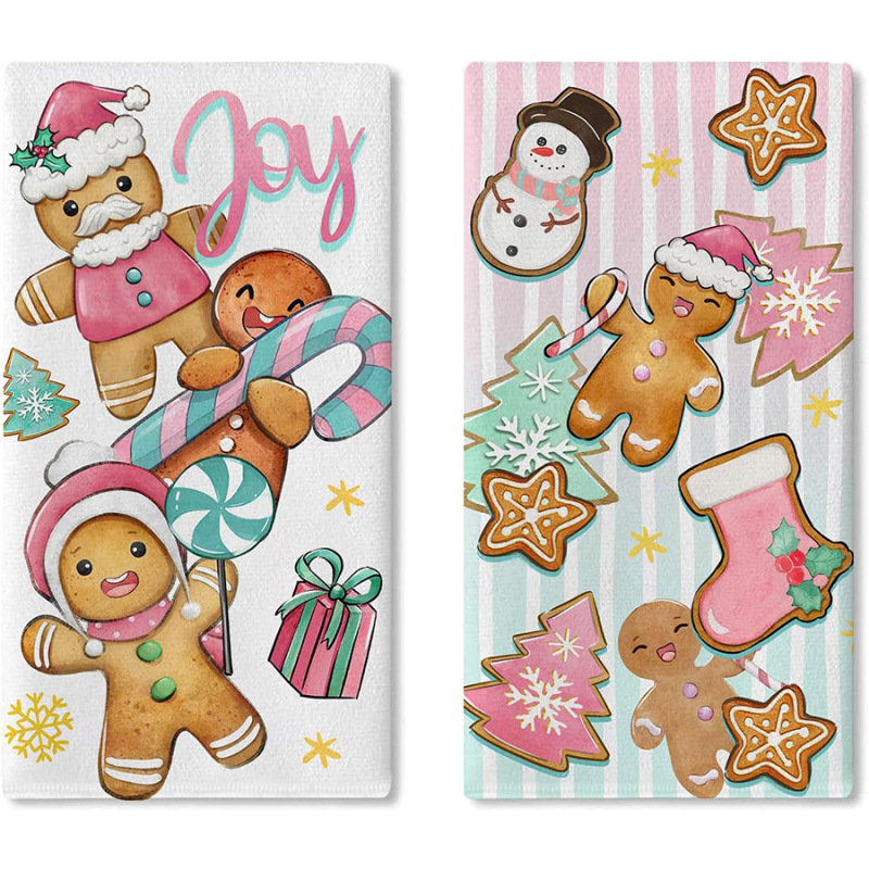 クリスマス雑巾 JIT ドロップシッピング TEMU クロスボーダー クリスマスキッチンディッシュタオル プリントクリスマス雪だるまハンドタオル|undefined
