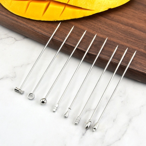 304 stainless steel metal creative fruit needle, fruit pick, cocktail pick, fruit fork, bartending set