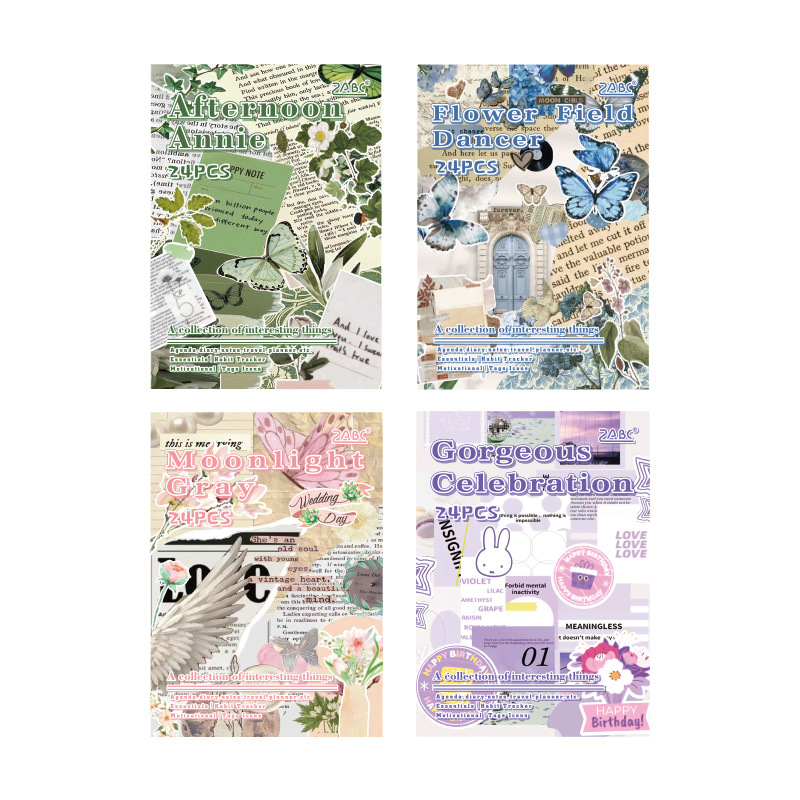 Colección de diversión Serie Este libro de pegatinas retro creativo Diy material de decoración de cuentas a mano Collage Escenografía Etiqueta engomada de cuentas a mano