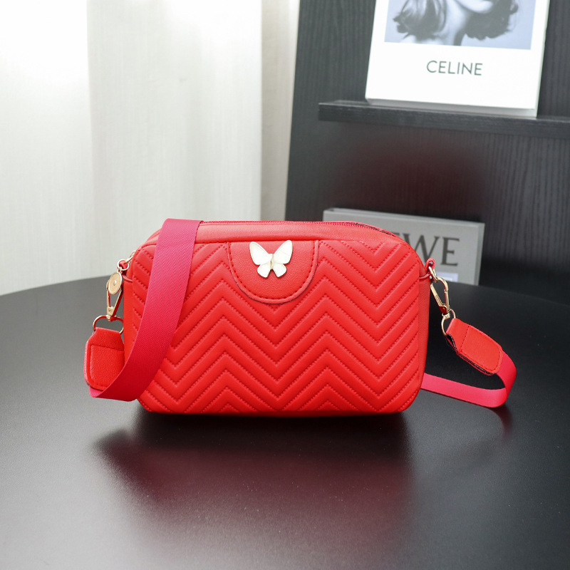 Bolso de mujer 2025 nuevo bordado ondulado mariposa decoración bolso de almohada cilíndrico bolso de hombro bolso regalo de moda image 8