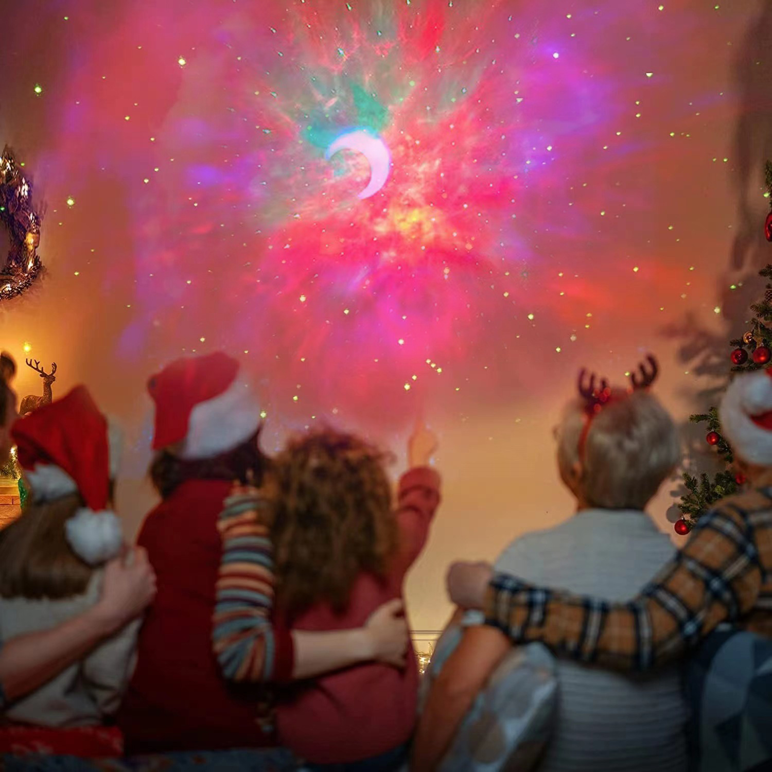 LED astronauta luz estrellado galaxia proyección lámpara Bluetooth música grieta nebulosa atmósfera decoración niños regalo lámpara