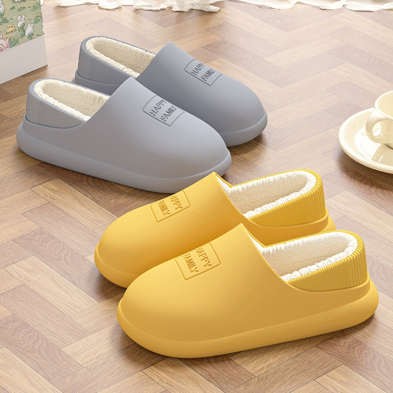 24 Водонепроницаемые бытовые хлопчатобумажные тапочки для женщин осенью и зимой износостойкие и нескользящие eva мужские мягкие подошвы утолщенные тишины