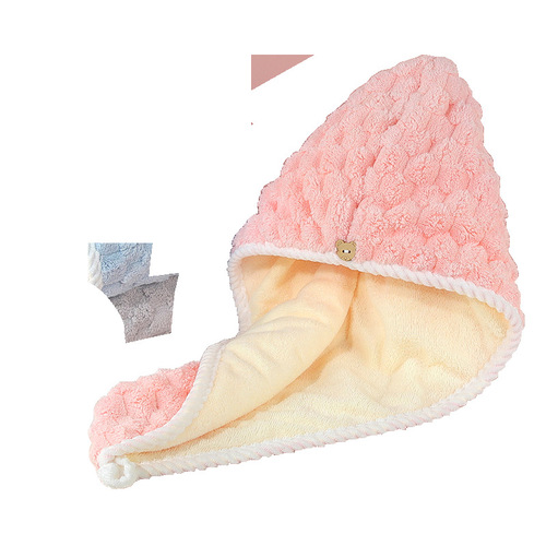 Hair drying cap, double-layer super absorbent, quick-drying, blow-free shower cap for women, thickened hair towel, hair towel, hair drying towel