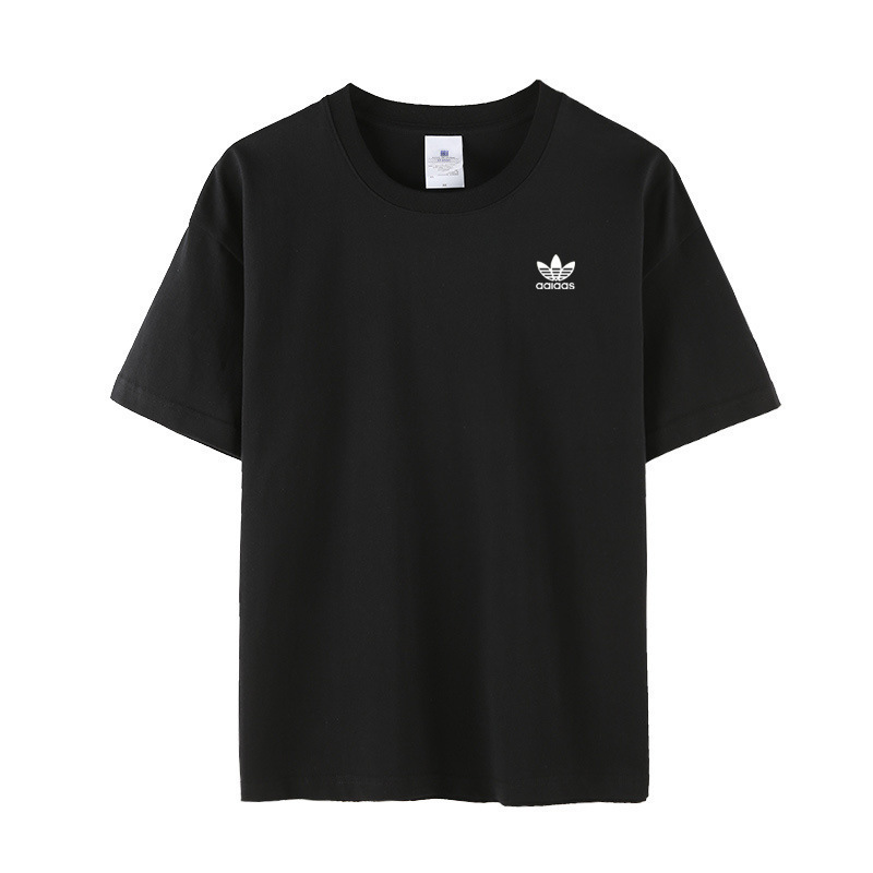 2025 Cross-Border 300g Heavyweight T-Shirt Men's Short-Sleeved Clover Summer Thick Non-Transparent Loose White T-Shirt