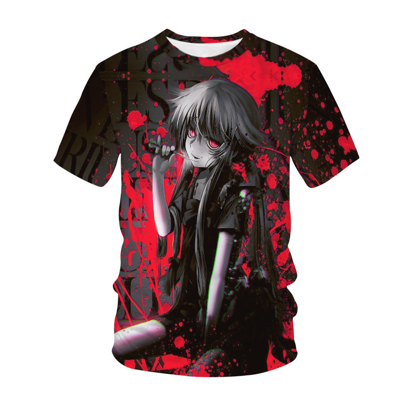 2024 verano popular anime Tokyo Ghoul anime periféricos de animación impresión digital camiseta hermosa manga corta para niños