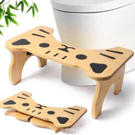 新款浴室凳儿童马桶垫脚凳折叠防滑增高便凳踏板卫生间木质脚踩凳